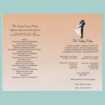 Peach Ombre Silhouette Formal Wedding Program flyers