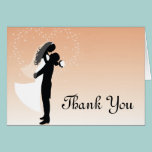 Peach Ombre Silhouette Thank You Card cards