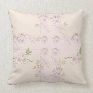 Peach Pink and Green Floral Victorian Art