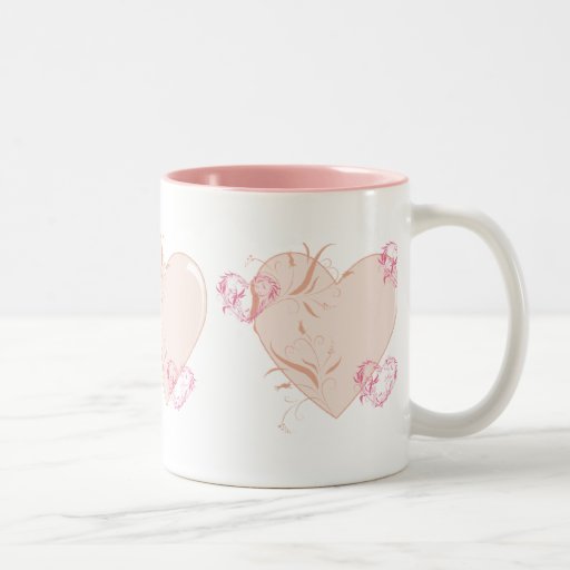 Peach & Pink Hearts Mug