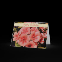 Peach Primrose Flower Photography Birthday Card