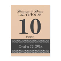 PEACH PUFF Wedding Table Number Card Reception Post Cards