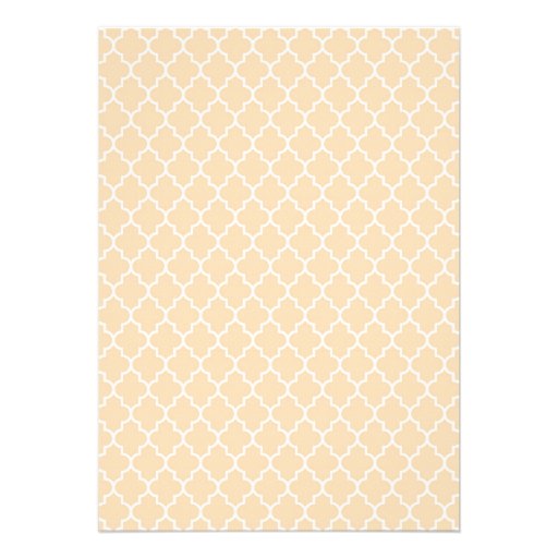 Peach Quatrefoil Wedding Invitations