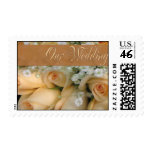 Peach Rose Bridal Bouquet Postage Stamp