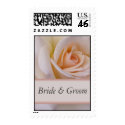 Peach rose - customize with your names postage by perfectpostage Peach rose - customize with your names postage