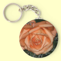 Peach rose keychains