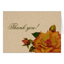 Peach Rose Thank You Note Cards