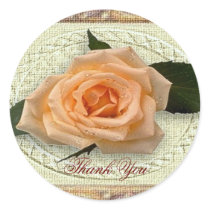 Peach rose - Thank You Sticker by elenaind Peach rose - Thank You Sticker