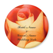 Peach Rose Wedding Favor Magnet Template by DreamWed Peach Rose Wedding Favor Magnet Template