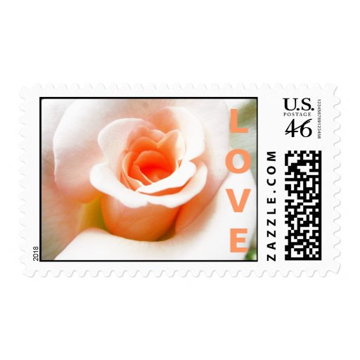 Peach Rose Wedding Stamp
