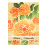 Peach Roses 5x7 Wedding Invitation