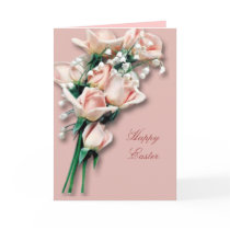 Peach Roses  Easter Card
