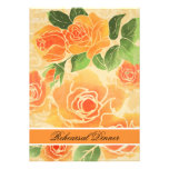 Peach Roses Rehearsal Dinner Invite
