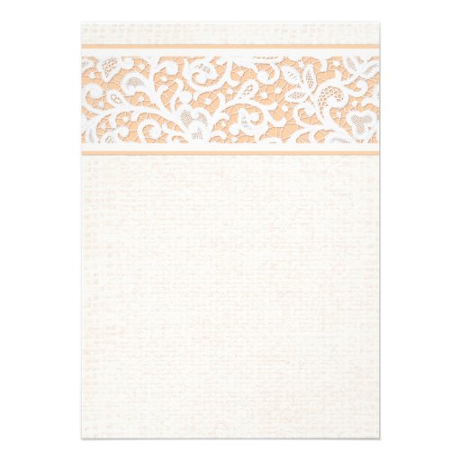 Peach Rustic Burlap & Linen Wedding Invitations