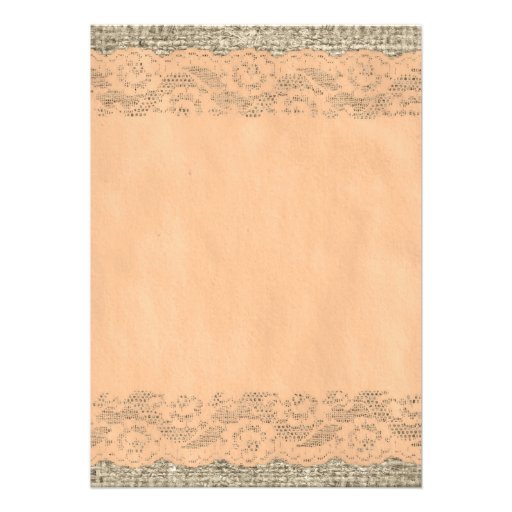 Peach Rustic Lace Bridal Shower Invitations
