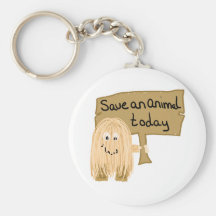 Peach save animal keychain