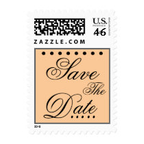 PEACH Save Date Polka Dot Wedding Stamp