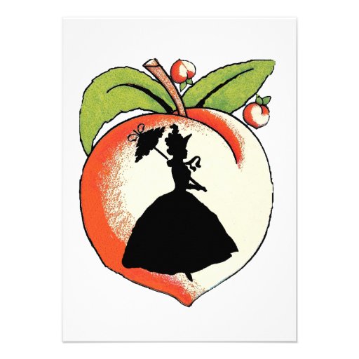 Peach Silhouette Southern Bell Birthday Invitation