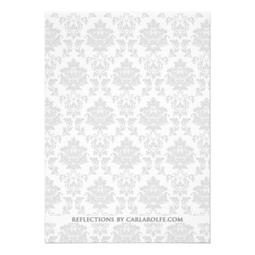 Peach/Silver Damask Bridal Shower Invitations