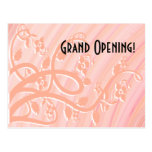 Peach Spirals, Filigree and Flowers Post Card