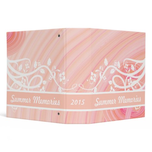 Peach Spirals, Filigree & Flowers zazzle_binder