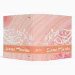 Peach Spirals, Filigree & Flowers Vinyl Binders