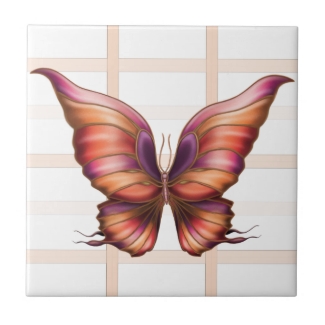 Peach Squared with Butterfly