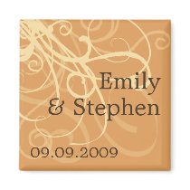 Peach Swirls • Save the Date Magnet