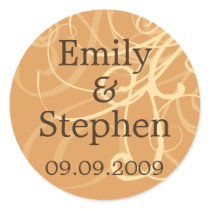 Peach Swirls • Save the Date Sticker