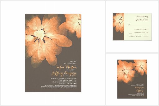 Peach Watercolor Flowers Wedding Collection