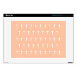 Peach White Crosses 15" Laptop Decal