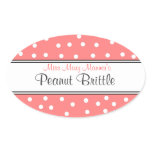 Peach & White Dots-Business Logo-Sweets stickers