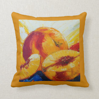 peach fruit throw pillow