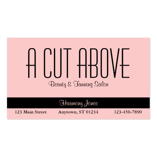 Peachy Beauty Salon Business Card (front side)