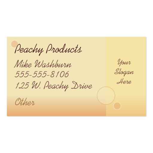 Peachy Business Card (front side)