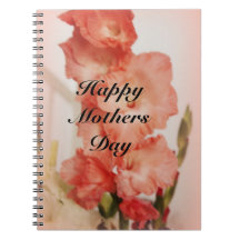Peachy Floral Mothers Day Gift Notebook