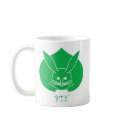 peachy rabbit (green) mugs