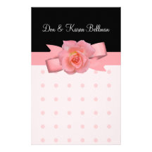 Peachy Rose Polka Dots Wedding Stationery Design