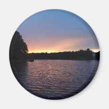 Peachy Sunset over Lake Swan, Georgia Fridge Magnet