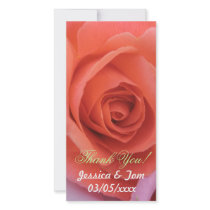Peachy Wedding Rose Photo Greeting Card