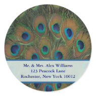 Peacock Address or Save the Date Label sticker