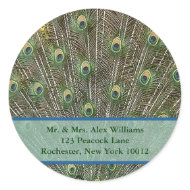 Peacock Address or Save the Date Labels sticker