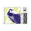 Peacock and Florals postage