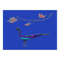 Peacock and Flowers print