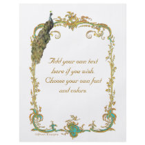 Peacock and French Baroque Golden Frame Stationery flyers