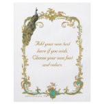 Peacock and French Baroque Golden Frame Stationery flyers