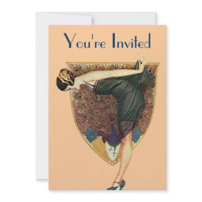 Peacock and Lady invitation