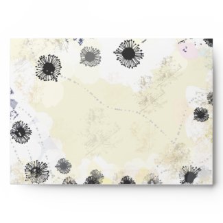 Peacock &amp; Anemone Customizable Envelope Ivory