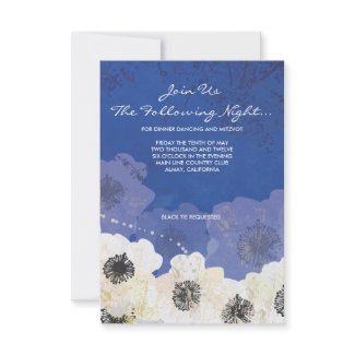 Peacock &amp; Anemone Flowers Wedding Party Card