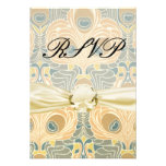 peacock art nouveau invitations